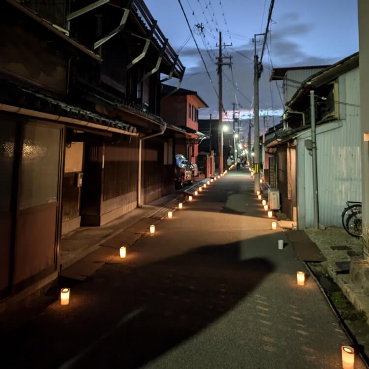 万灯祭2025路地キャンドル町並み