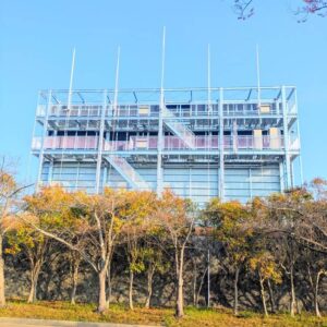 高砂市野球場スコアボードリニューアル裏から