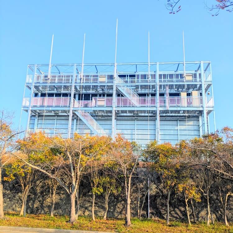 高砂市野球場スコアボードリニューアル裏から