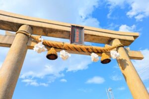 大塩天満宮国恩祭鳥居アップ